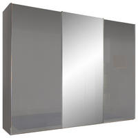 SCHWEBETÜRENSCHRANK 298/240/68 cm 3-türig Grau  - Chromfarben/Grau, Basics, Glas/Holzwerkstoff (298/240/68cm) - Moderano