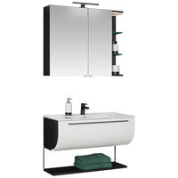 BADEZIMMER 91 cm  - Weiss/Schwarz, Modern, Glas/Holzwerkstoff (91cm) - Dieter Knoll