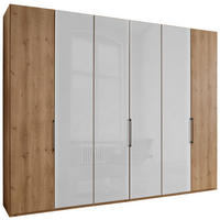 DREHTÜRENSCHRANK 300/236/58 cm 6-türig Weiß, Eiche Bianco  - Schieferfarben/Eiche Bianco, KONVENTIONELL, Glas/Holzwerkstoff (300/236/58cm) - Dieter Knoll