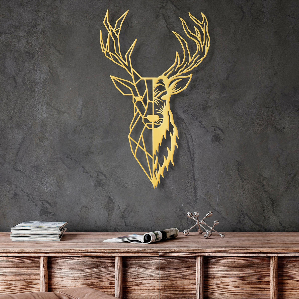 METALLBILD Goldfarben 42/70 cm  - Goldfarben, Basics, Metall (42/70cm) - X-Mas