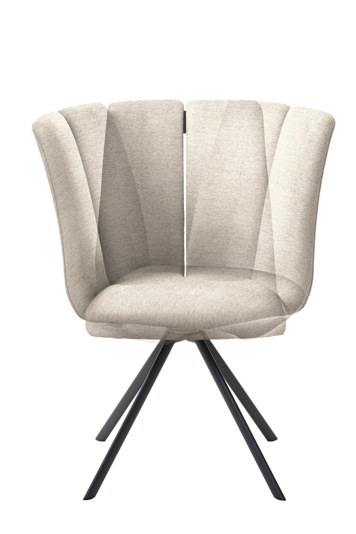 STUHL  Stoffauswahl Webstoff  - Sandfarben/Anthrazit, Design, Textil/Metall (50/92/64cm) - Venjakob