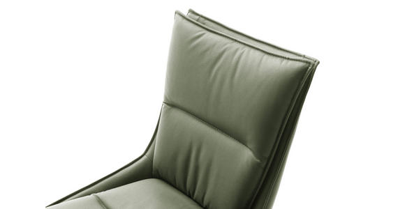 STUHL drehbar beschichtet Edelstahlfarben, Olivgrün - Edelstahlfarben/Olivgrün, Design, Textil/Metall (49/90/65cm) - Novel