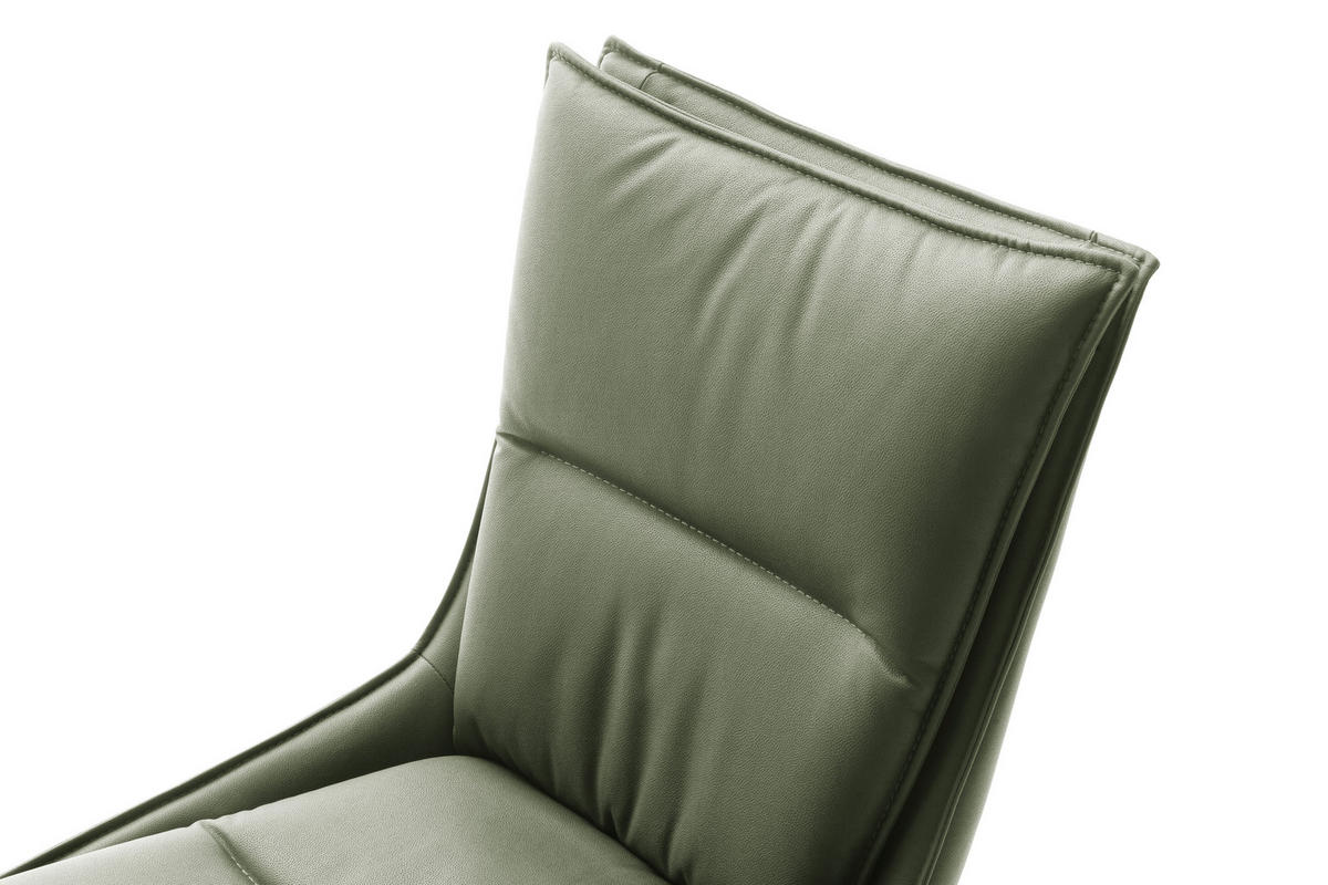 STUHL  in Edelstahl beschichtet  - Edelstahlfarben/Olivgrün, Design, Textil/Metall (49/90/65cm) - Novel