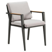 GARTENSESSEL Teakholz Aluminium Anthrazit, Hellgrau  - Anthrazit/Hellgrau, Design, Holz/Textil (56/80/63cm) - Ambia Garden