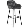 BARHOCKER Samt Schwarz, Dunkelgrau Stahl  - Dunkelgrau/Schwarz, KONVENTIONELL, Textil/Metall (55/103,5/52cm) - Livetastic