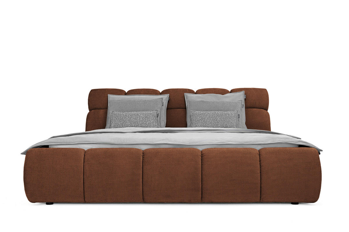POLSTERBETT 180/200 cm  in Terracotta  - Terracotta/Schwarz, Design, Kunststoff/Textil (180/200cm) - Esposa