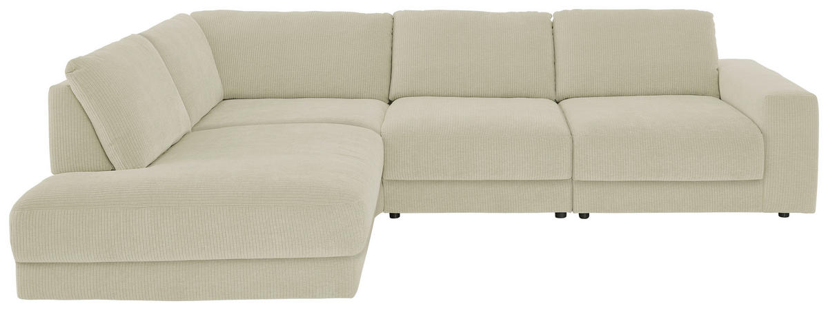 ECKSOFA in Chenille, Jacquard Sandfarben  242/316 cm  - Sandfarben/Schwarz, Design, Kunststoff/Textil (242/316cm) - Niels Andersson