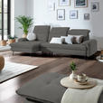 ECKSOFA in Flachgewebe Hellgrau  180/310 cm  - Hellgrau/Schwarz, LIFESTYLE, Textil/Metall (180/310cm) - Valnatura
