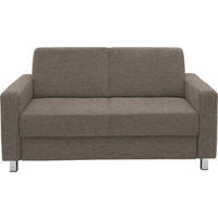 2-SITZER-SOFA in Flachgewebe Hellbraun  - Chromfarben/Hellbraun, Design, Textil/Metall (158/83/85cm) - Xora