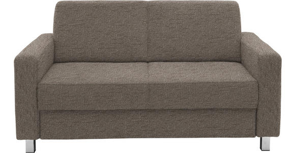 2-SITZER-SOFA in Flachgewebe Hellbraun - Chromfarben/Hellbraun, Design, Textil/Metall (158/83/85cm) - Xora