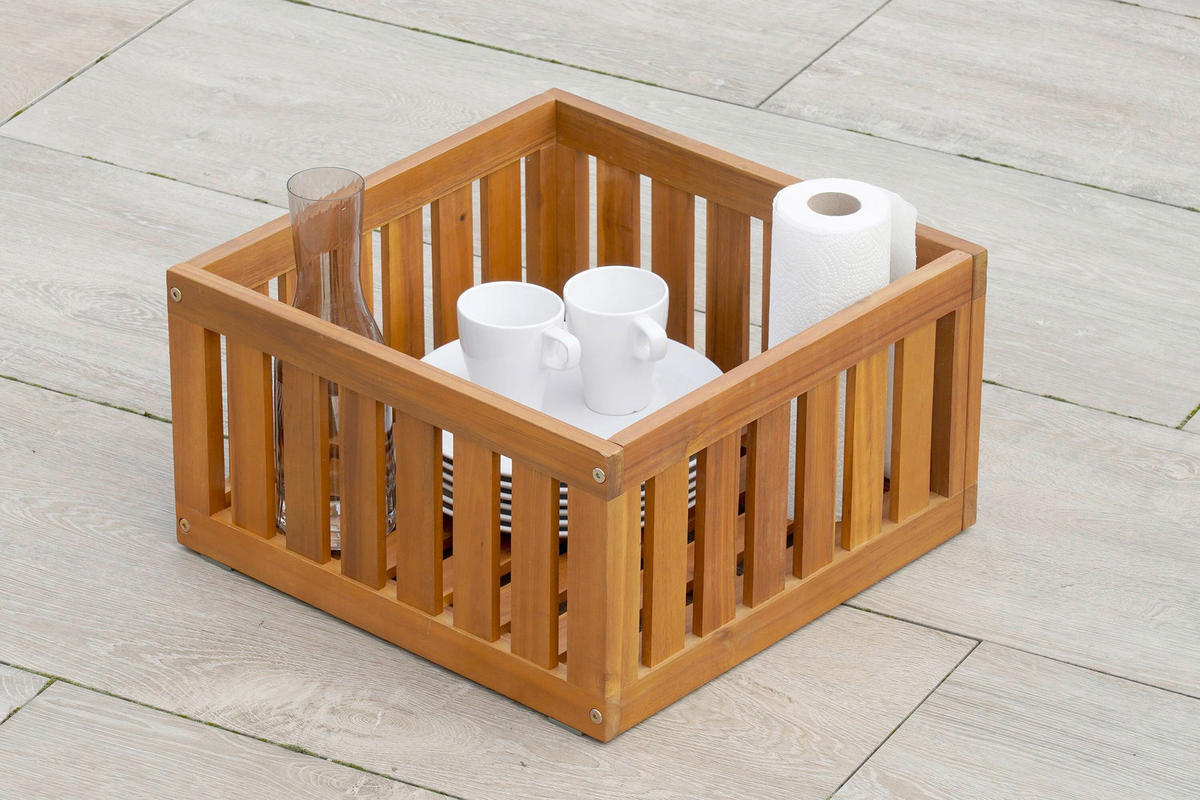 GARTENSET AkazieHartholz  - Grau/Akaziefarben, KONVENTIONELL, Holz/Textil - Gardenson