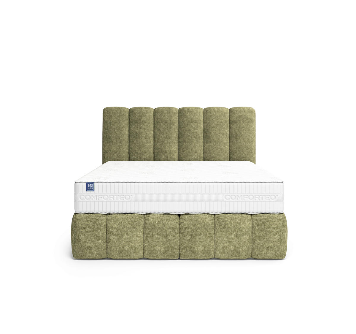 BOXSPRINGBETT 180/200 cm,  in Grün, Matratze, H3 + H4 = fest + sehr fest  - Schwarz/Grün, Modern, Holz/Holzwerkstoff (180/200cm) - MID.YOU