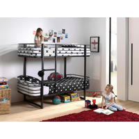 ETAGENBETT 90/200 cm Schwarz  - Schwarz, KONVENTIONELL, Metall (90/200cm) - Vipack