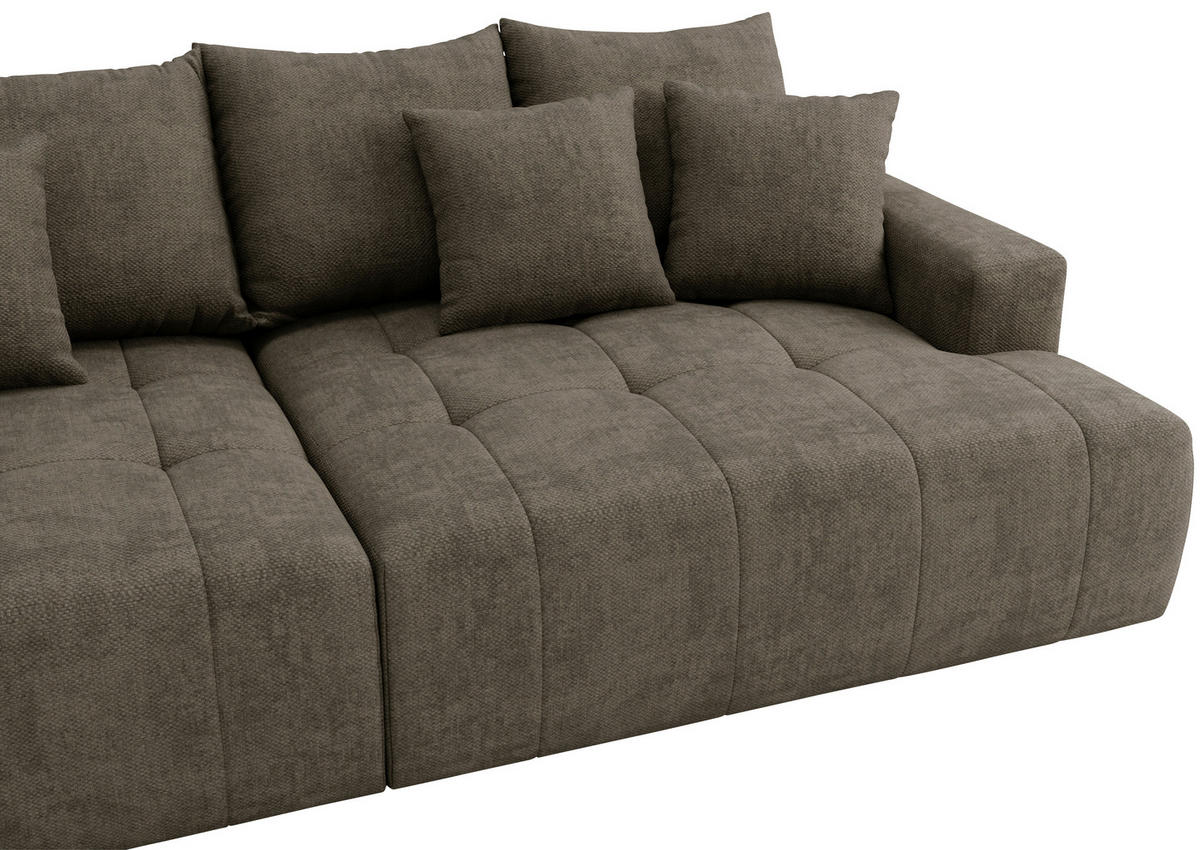 BIGSOFA ADELE in Chenille Dunkelbraun  - Dunkelbraun/Schwarz, Design, Kunststoff/Textil (270/85/136cm) - Livetastic