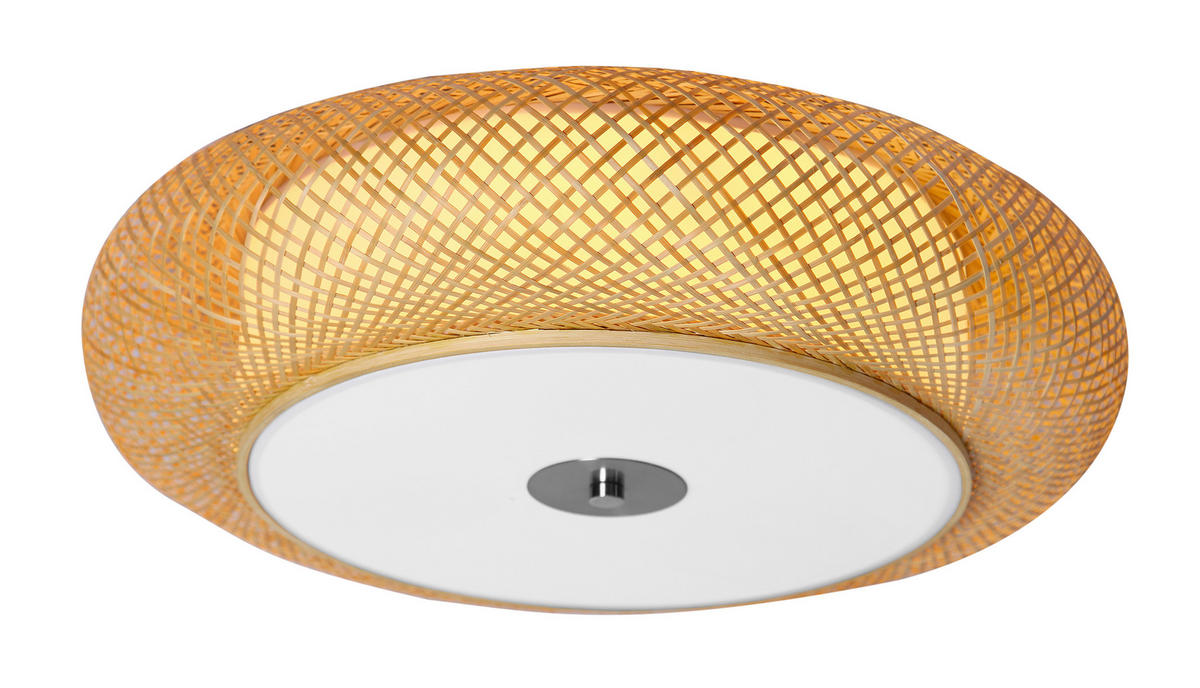 DECKENLEUCHTE  50/12 cm    - Naturfarben/Weiß, Trend, Holz/Kunststoff (50/12cm) - Marama