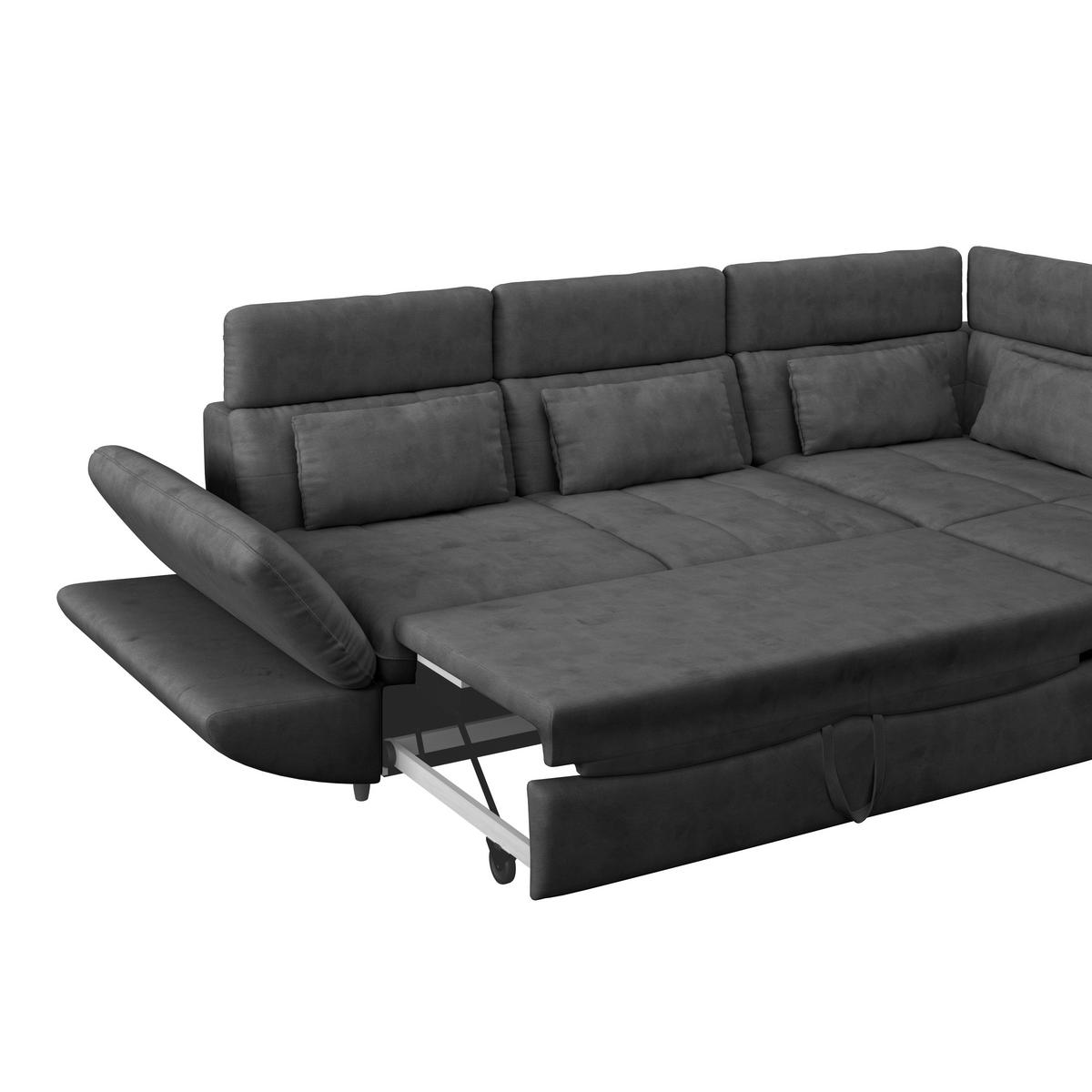 WOHNLANDSCHAFT in Webstoff Anthrazit  - Anthrazit/Schwarz, Modern, Kunststoff/Textil (233/311cm) - MID.YOU