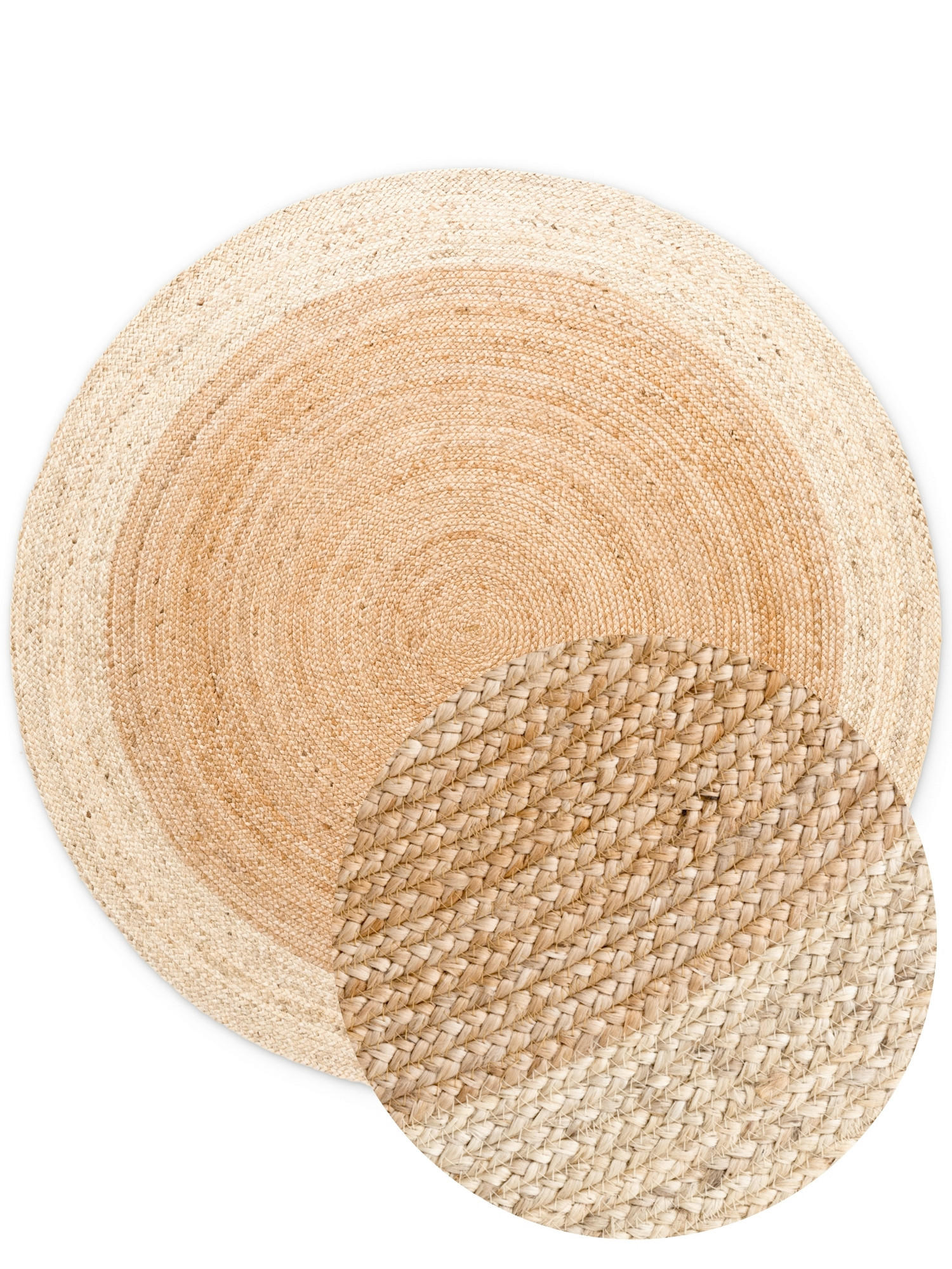 JUTETEPPICH 240 cm Looma Creme, Goldfarben rund  - Goldfarben/Creme, Basics, Textil (240cm) - Hanse Home