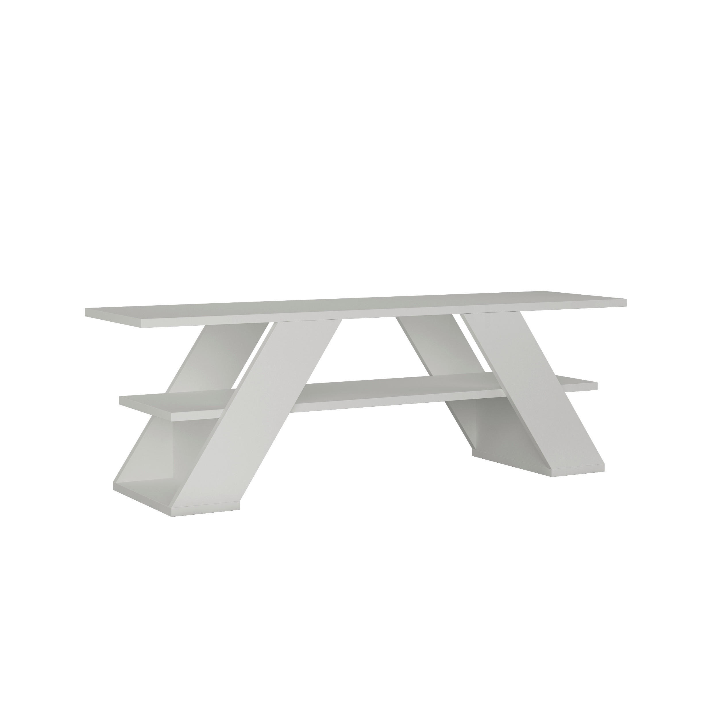 PHONOTISCH  - Weiß, Design, Holzwerkstoff (120/33,5/40cm) - Livetastic