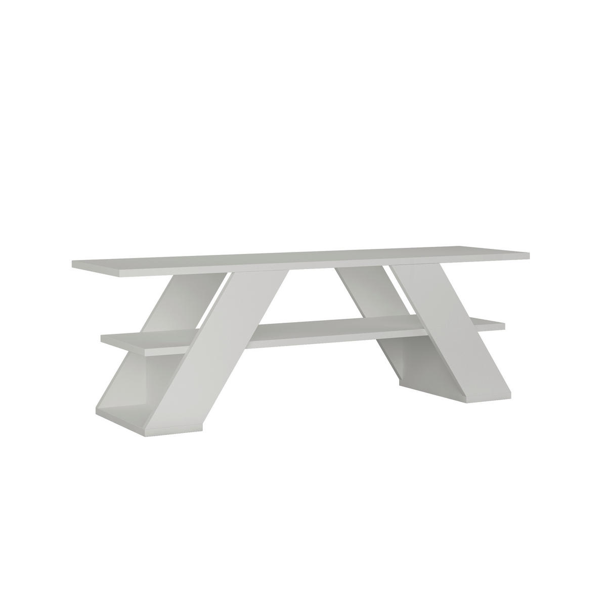 PHONOTISCH Holzwerkstoff Weiß  - Weiß, Design, Holzwerkstoff (120/33,5/40cm) - Livetastic