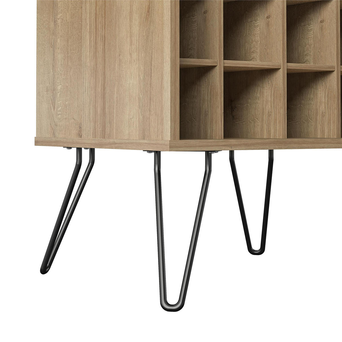 WEINREGAL 51/80/45 cm  - Eichefarben/Schwarz, Design, Holzwerkstoff/Metall (51/80/45cm) - MID.YOU