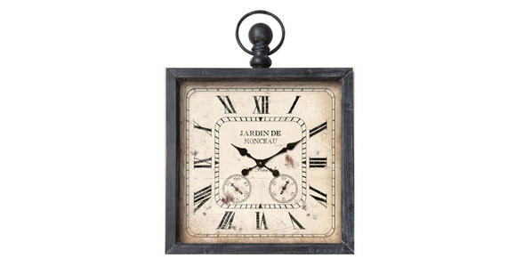 WANDUHR Grau - Grau, Basics, Glas/Holz (60/79,5cm) - Ambia Home