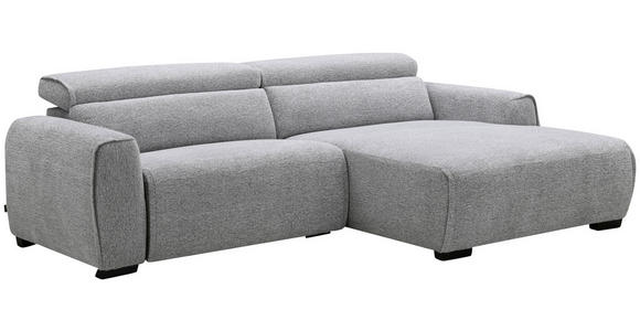 ECKSOFA in Mikrofaser Hellgrau  256/172 cm  - Hellgrau/Schwarz, Design, Textil/Metall (256/172cm) - Carryhome