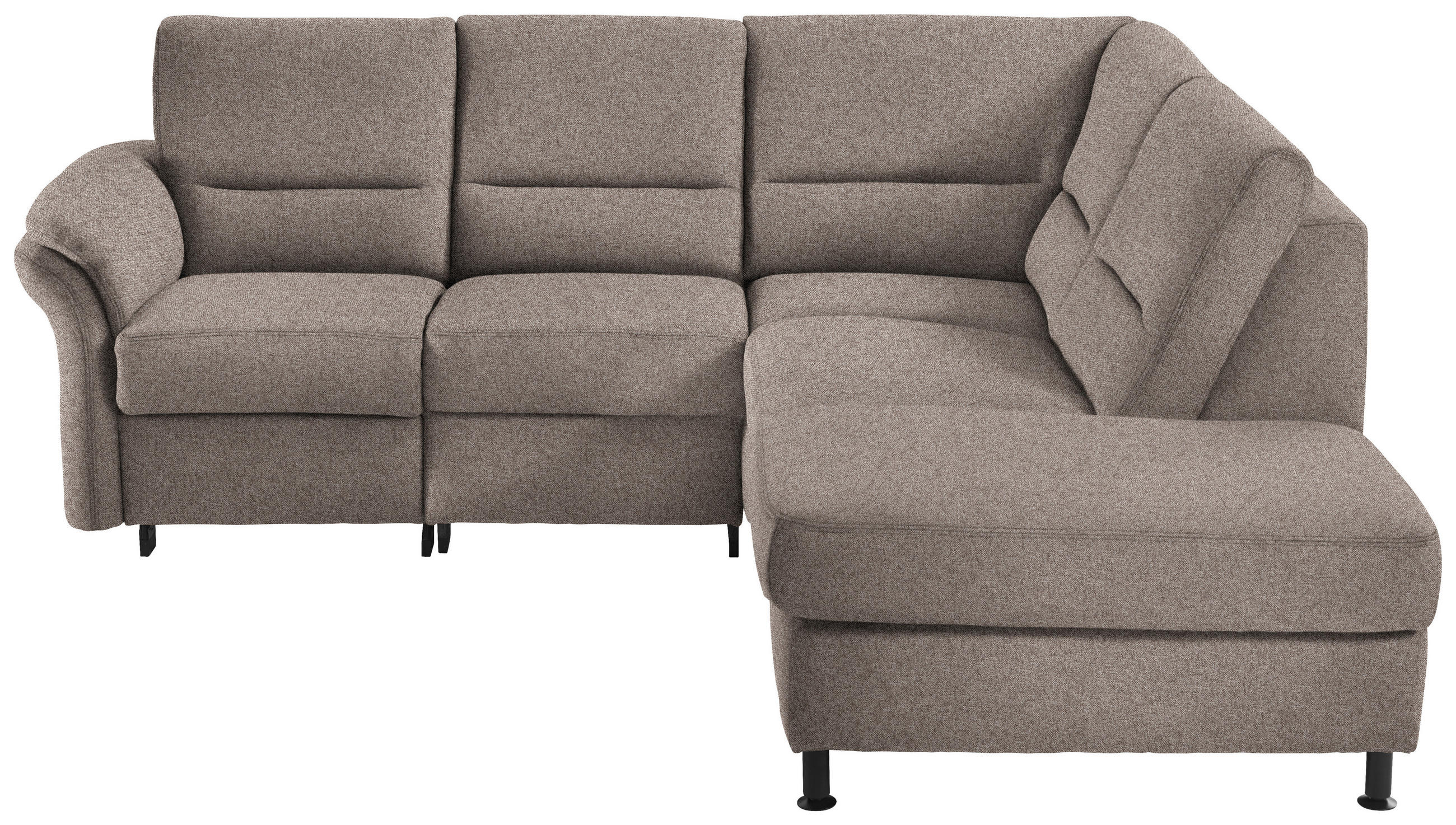 ECKSOFA  in Flachgewebe Hellbraun  227/203 cm  - Hellbraun/Schwarz, MODERN, Textil/Metall (227/203cm) - Beldomo System