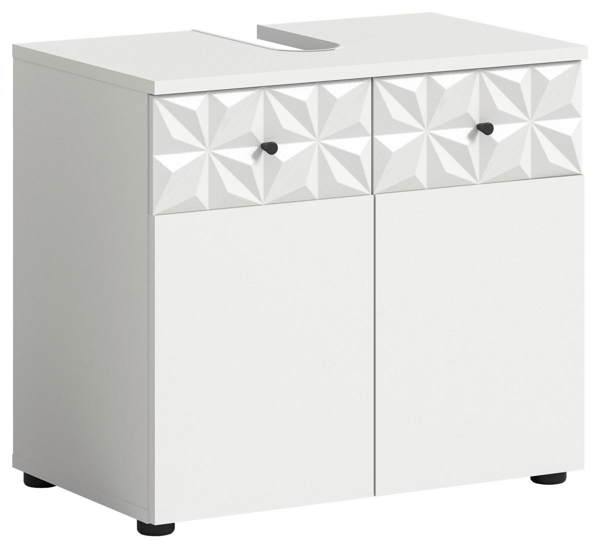 WASCHBECKENUNTERSCHRANK 60/54/37 cm  - Weiss/Schwarz, Modern, Holzwerkstoff/Kunststoff (60/54/37cm) - MID.YOU