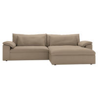 ECKSOFA Flachgewebe Beige  - Beige/Schwarz, Modern, Kunststoff/Textil (306/198cm) - Carryhome