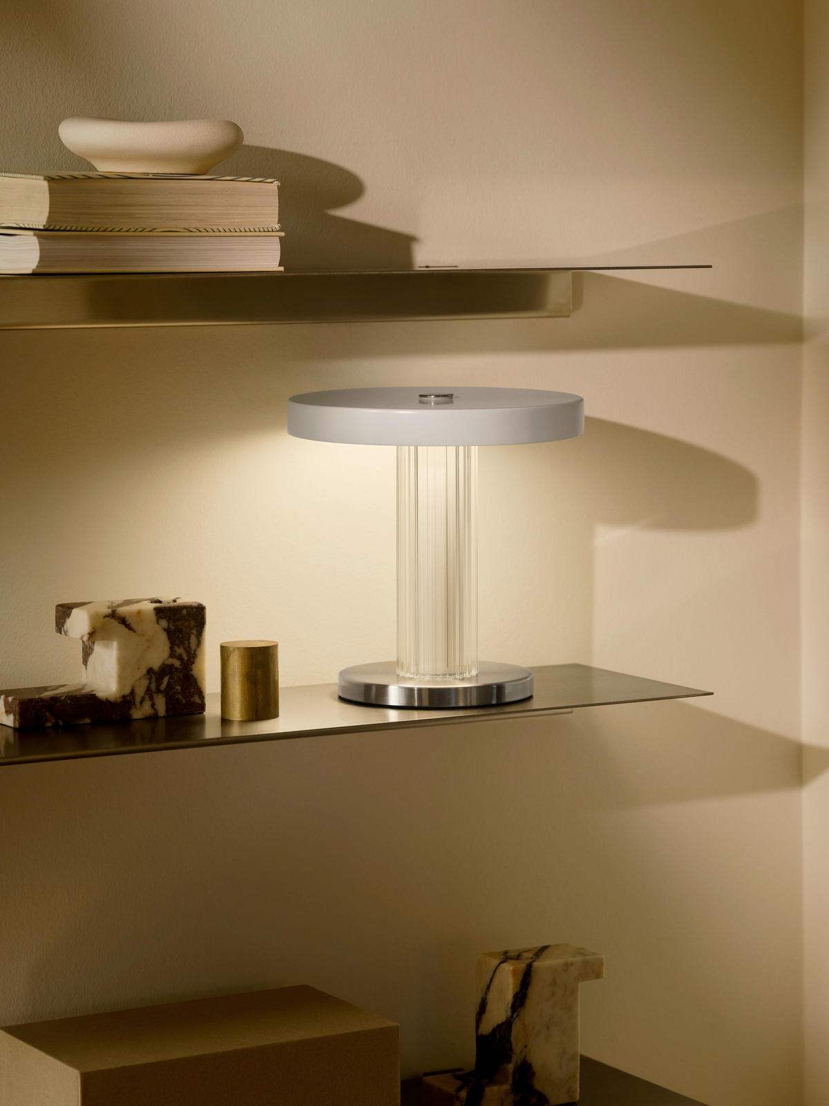 TISCHLEUCHTE Trezzi 21/21,9 cm  - Hellrosa/Beige, Design, Kunststoff (21/21,9cm) - Nordlux