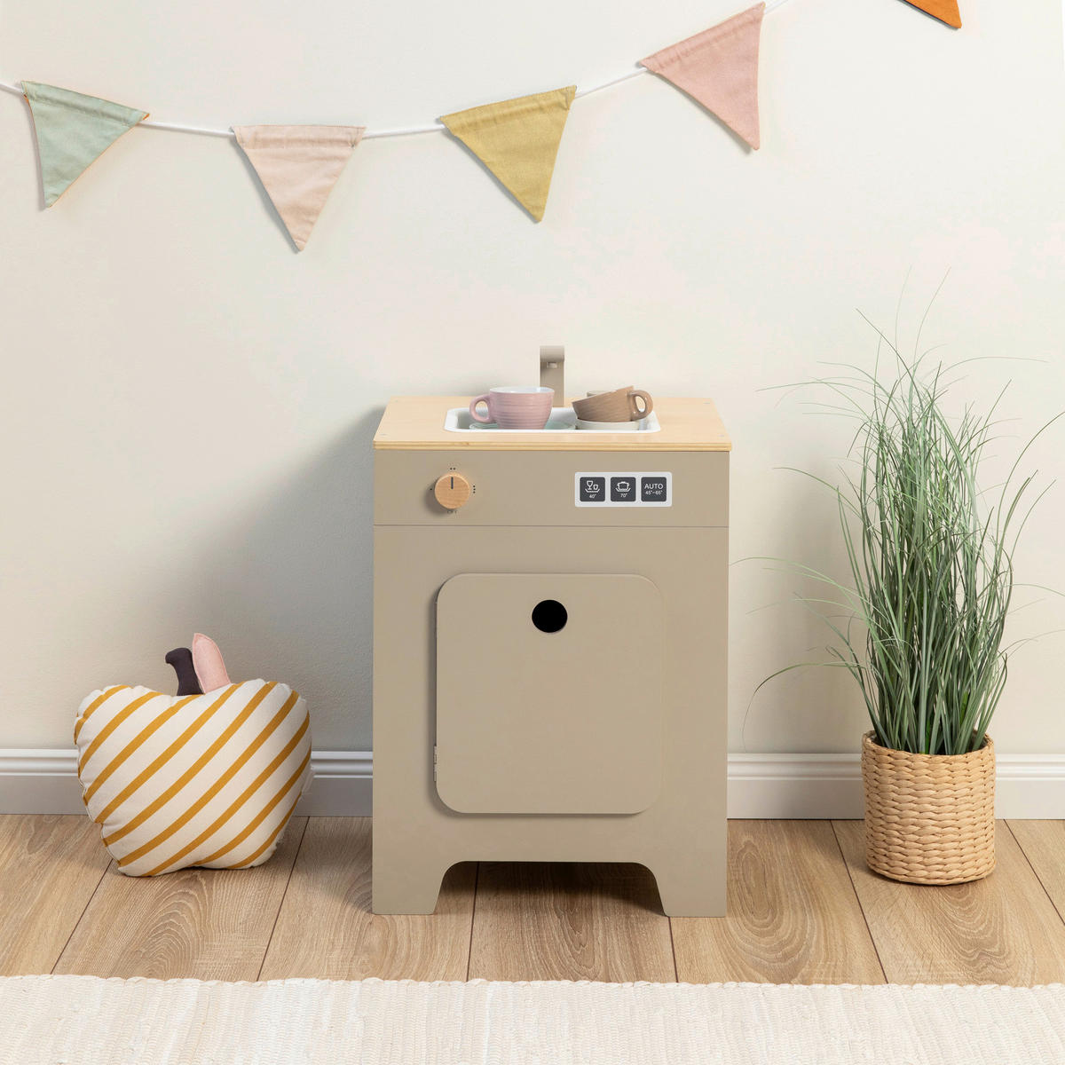 KINDERKÜCHE MIX & MATCH  - Naturfarben/Grau, Basics, Holz/Holzwerkstoff (35/31,5/55cm) - MUSTERKIND