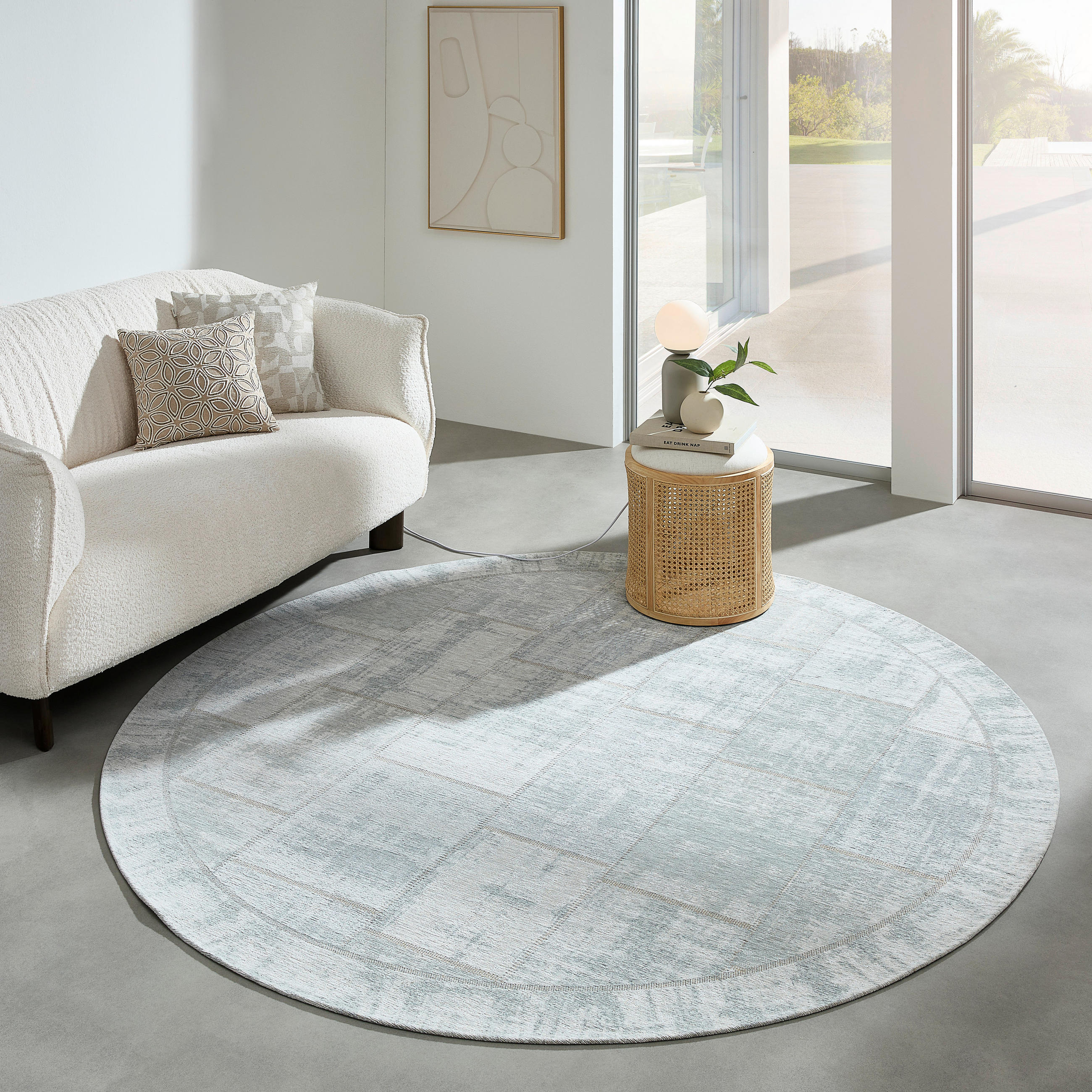 FLACHWEBETEPPICH 200 cm Hellblau  - Hellblau, Basics, Kunststoff/Textil (200cm) - Novel