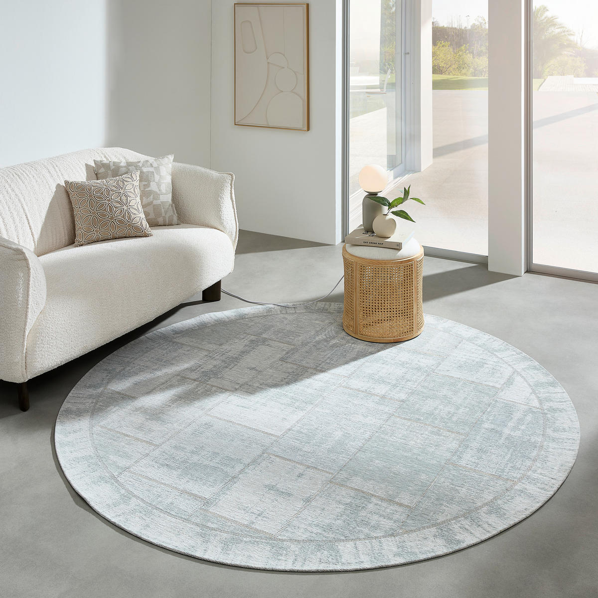 FLACHWEBETEPPICH 200 cm Hellblau  - Hellblau, Basics, Kunststoff/Textil (200cm) - Novel