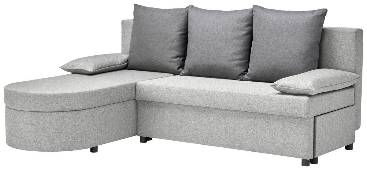 ECKSOFA in Webstoff Grau, Dunkelgrau  - Dunkelgrau/Anthrazit, Konventionell, Kunststoff/Textil (159/196cm) - Ti'me