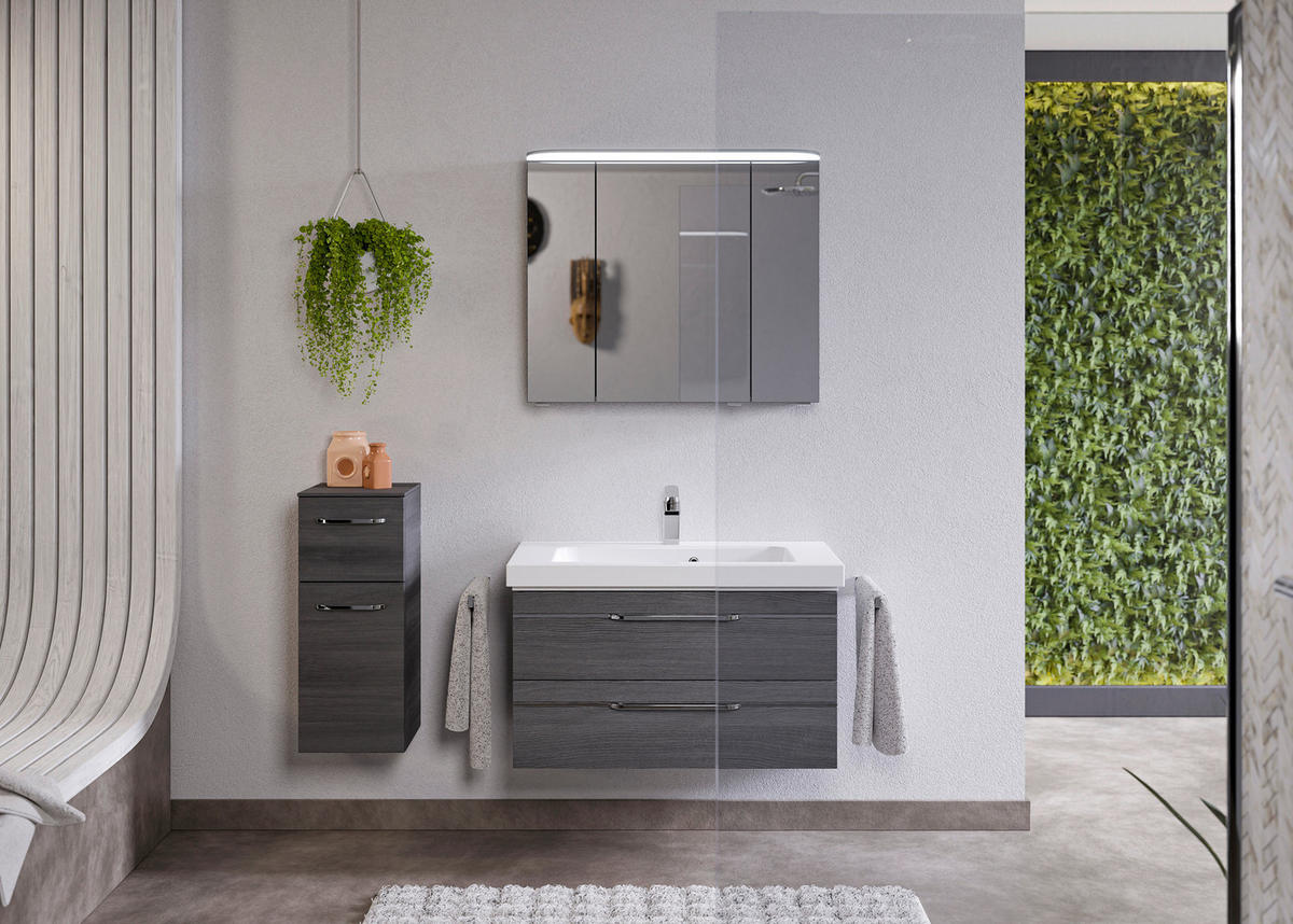BADEZIMMER 4-teilig  in 122 cm  - Chromfarben/Graphitfarben, KONVENTIONELL, Glas/Holzwerkstoff (122cm) - Pelipal