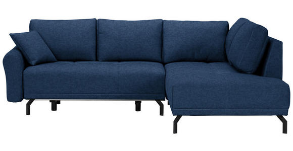 ECKSOFA in Webstoff Dunkelblau  - Schwarz/Dunkelblau, Design, Textil/Metall (250/191cm) - Carryhome