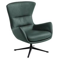OHRENSESSEL in Waldgrün  - Waldgrün/Schwarz, Design, Leder/Metall (84/104/96cm) - home24