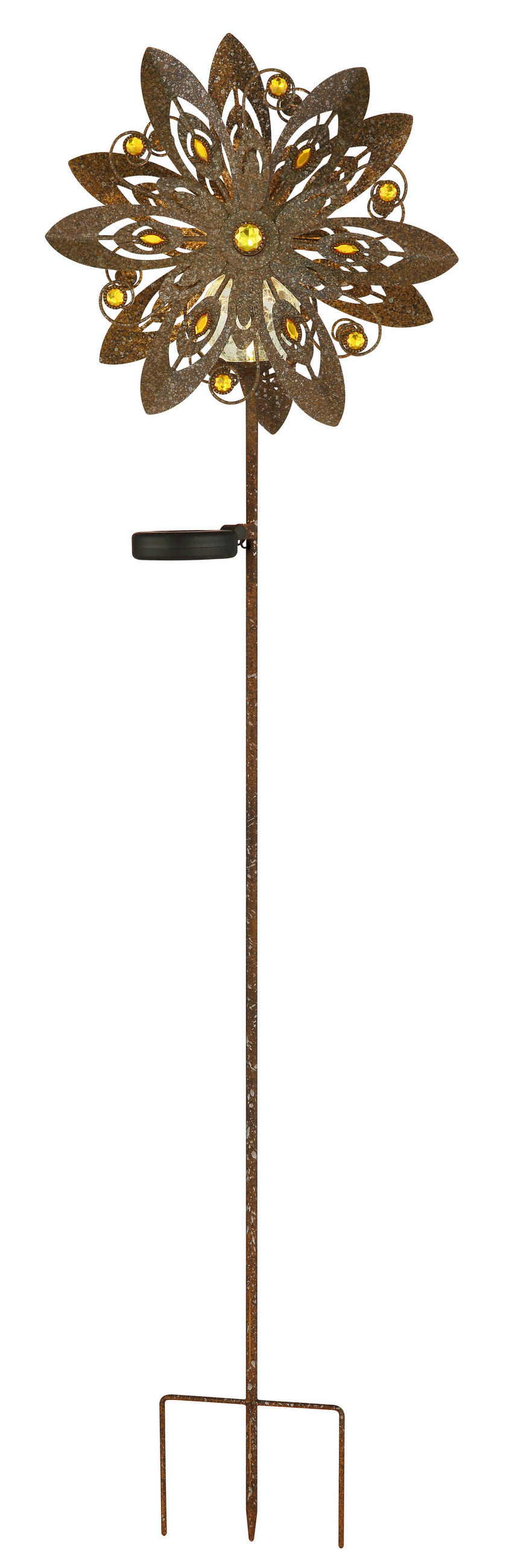 SOLÁRNÍ SVÍTIDLO, 32/17,5/124 cm - rezavá, Trend, kov/plast (32/17,5/124cm) - Ambia Garden