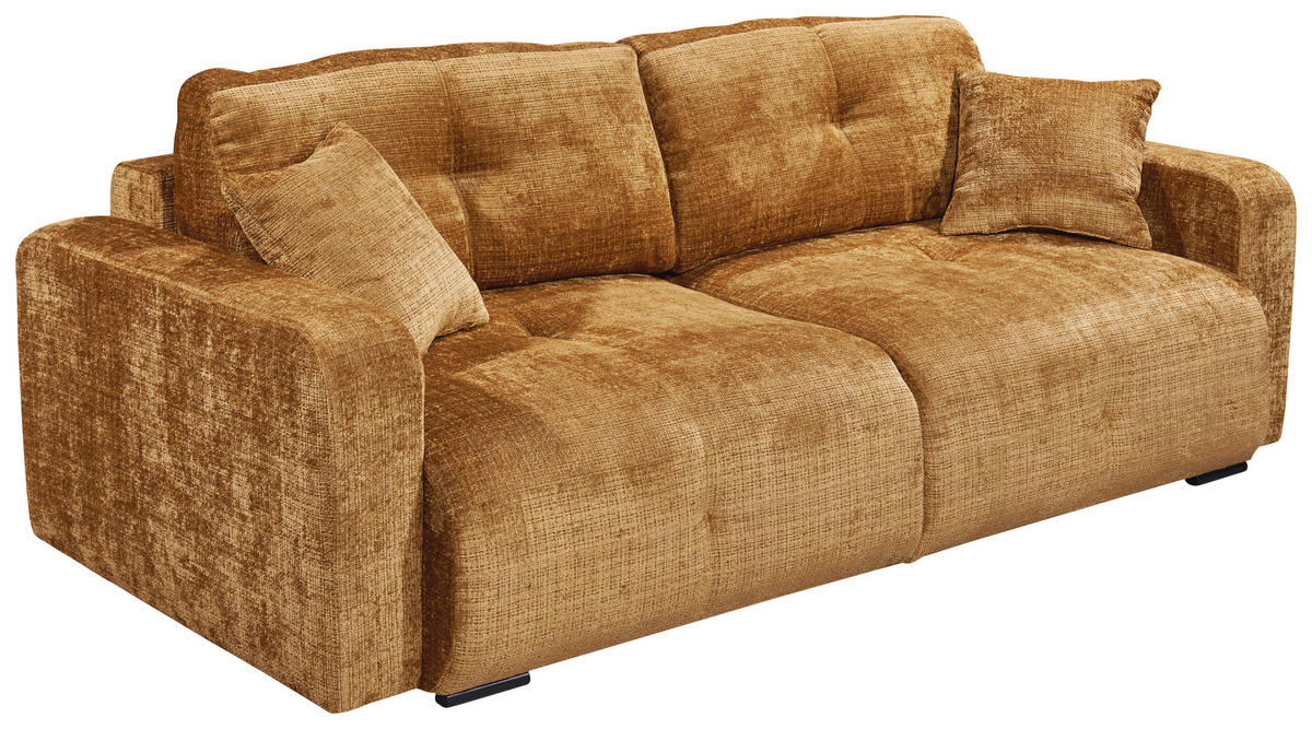 SCHLAFSOFA Chenille Goldfarben  - Goldfarben/Schwarz, KONVENTIONELL, Kunststoff/Textil (235/88/120cm) - MID.YOU
