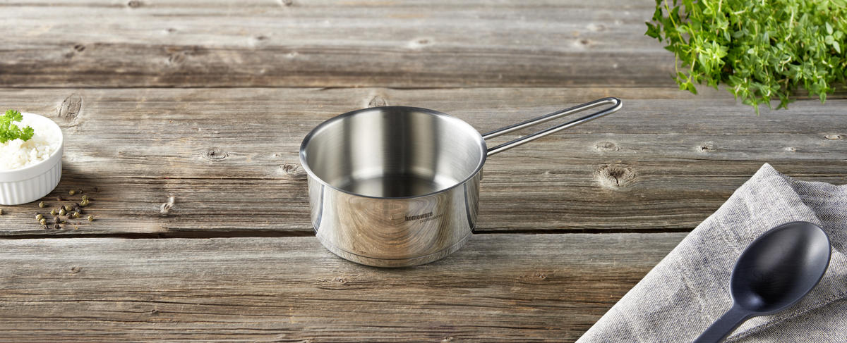STIELKASSEROLLE Perfect Cooking 1 l  - Edelstahlfarben, Basics, Metall (16/7,5cm) - Homeware Profession.