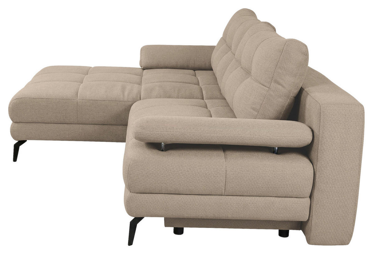 ECKSOFA Struktur Beige  - Beige/Schwarz, Modern, Textil/Metall (181/263cm) - Carryhome