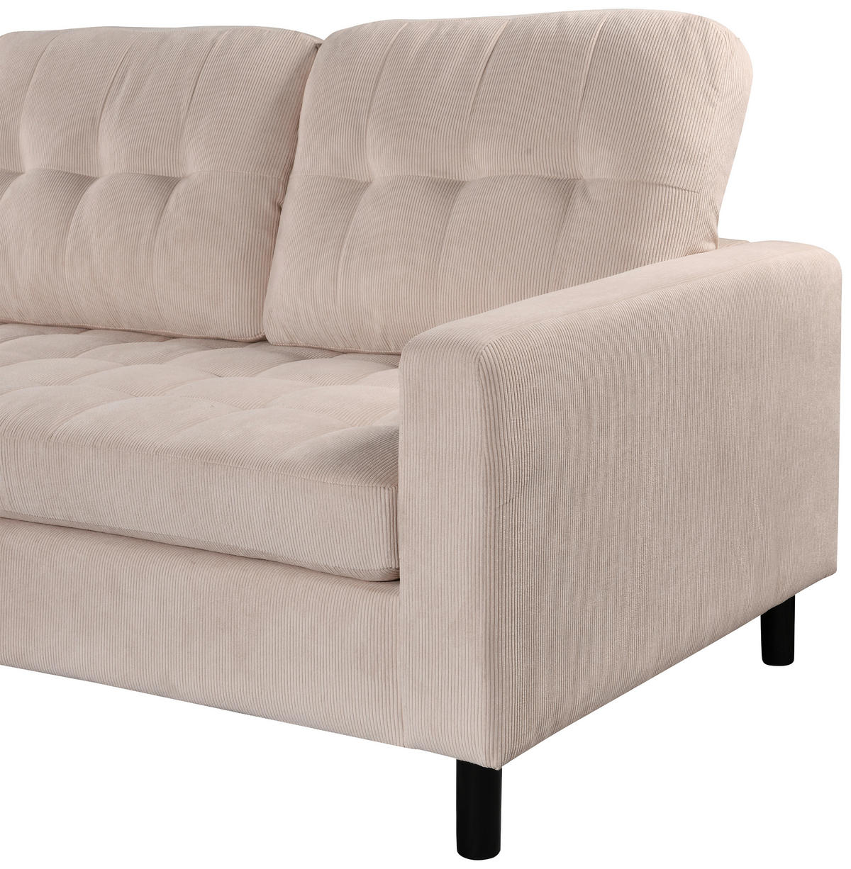 ECKSOFA ARDEN Creme Struktur Rückenkissen  - Creme/Schwarz, Design, Kunststoff/Textil (231/153cm) - MID.YOU