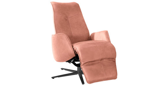 RELAXSESSEL in Leder Koralle - Koralle/Anthrazit, Design, Leder/Metall (71/114/84cm) - Ambiente