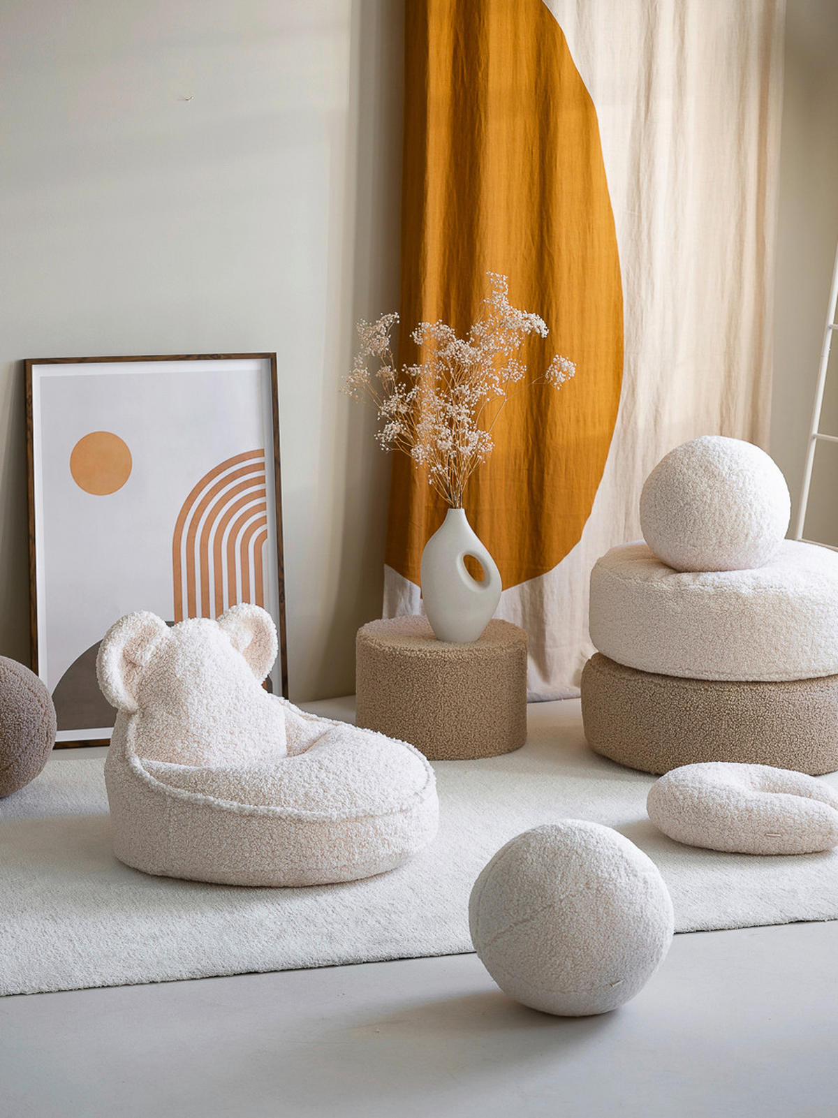 SITZSACK  - Weiß, Basics, Textil (75/60/45cm) - WIGIWAMA