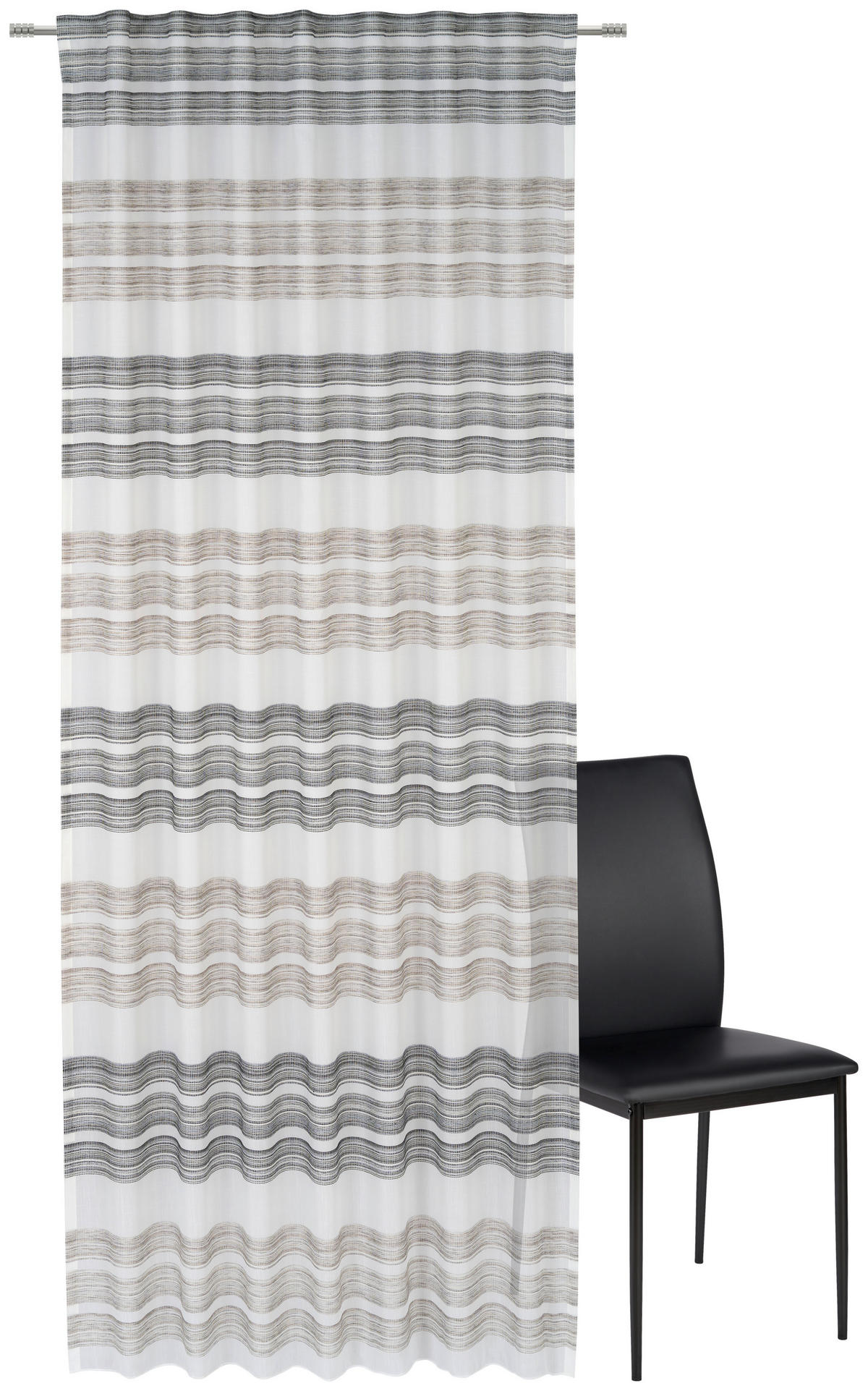 HOTOVÝ ZÁVĚS, poloprůhledné, 140/245 cm - šedá, Design, textil (140/245cm) - Esposa