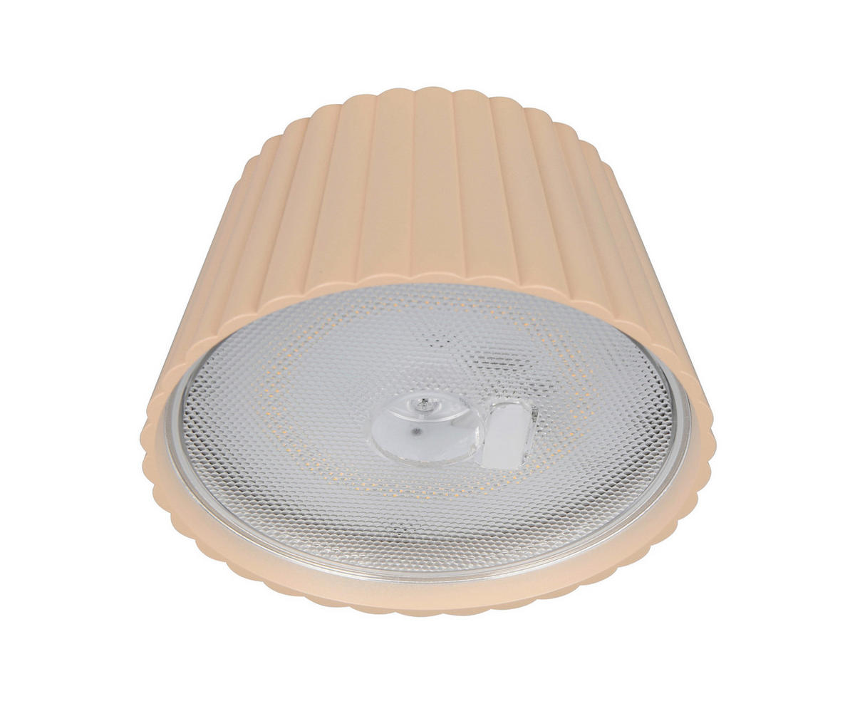 LED-STEHLEUCHTE - Sandfarben, Design, Metall (13,5/123cm)