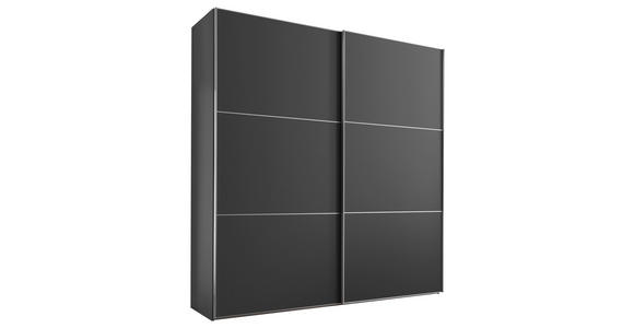 SCHWEBETÜRENSCHRANK  in Anthrazit  - Anthrazit/Alufarben, Holzwerkstoff/Metall (188/222/68cm) - Moderano