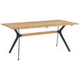 ESSTISCH in Holz 160/90/75 cm  - Wildeiche/Schwarz, Natur, Holz/Metall (160/90/75cm) - Carryhome