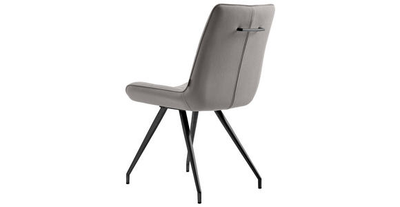 STUHL Mikrofaser Hellgrau - Hellgrau/Schwarz, Design, Textil/Metall (52/89/66cm) - Novel