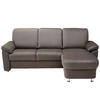 ECKSOFA in Webstoff Dunkelgrau  220/163 cm  - Chromfarben/Dunkelgrau, KONVENTIONELL, Textil/Metall (220/163cm) - Beldomo System